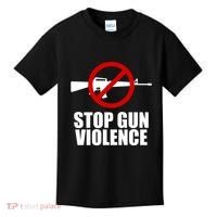Stop Gun Violence Anti Guns Kids T-Shirt thumb 0