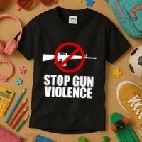Stop Gun Violence Anti Guns Kids T-Shirt thumb 3