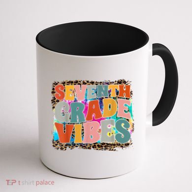 Seventh Grade Vibes 7th Grade Team Retro 1st Day Of School Coffee Mug back