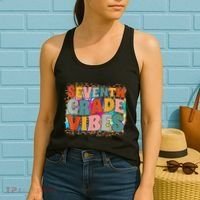 Seventh Grade Vibes 7th Grade Team Retro 1st Day Of School Women's Tank Top thumb 2