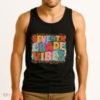 Seventh Grade Vibes 7th Grade Team Retro 1st Day Of School Tank Top thumb 3