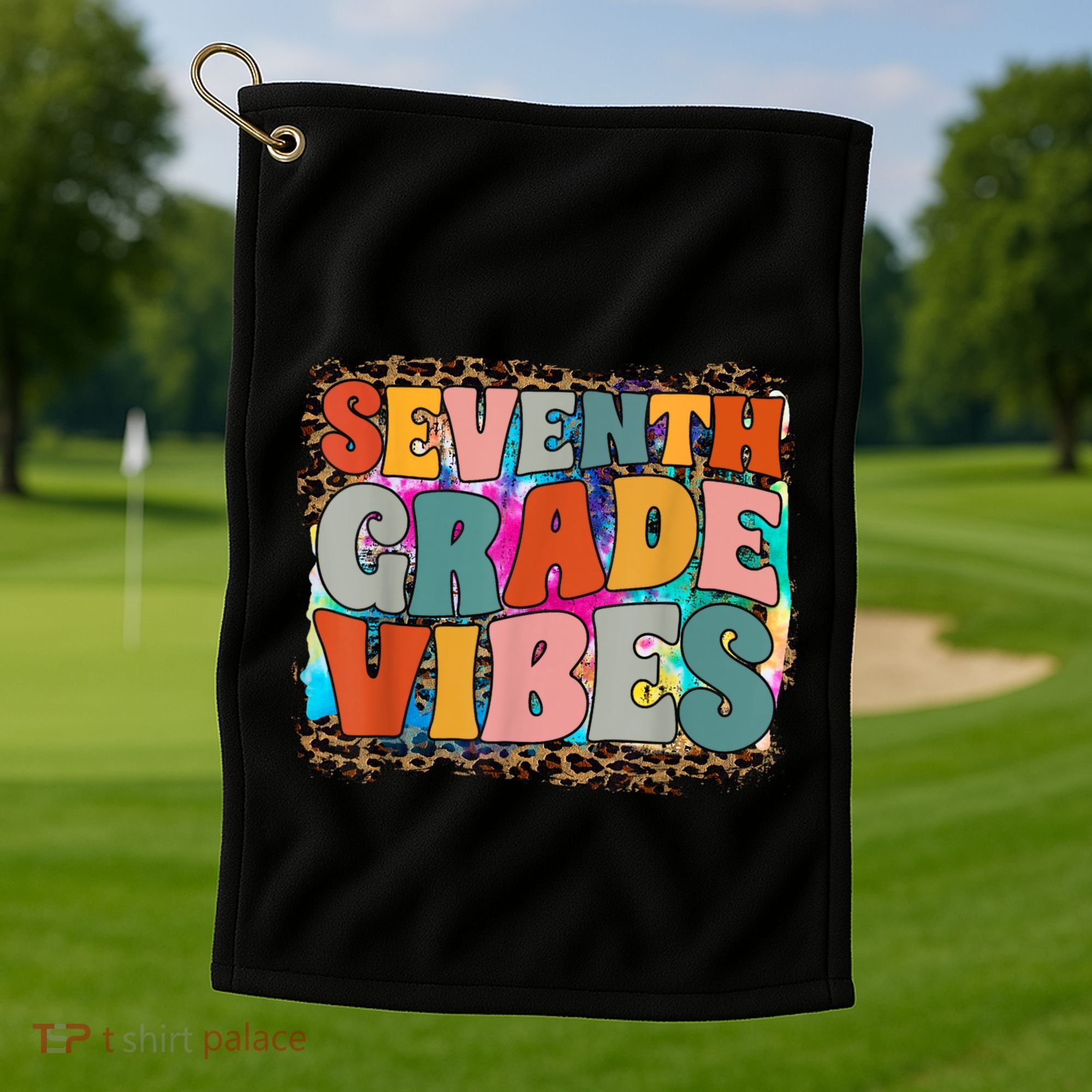 Seventh Grade Vibes 7th Grade Team Retro 1st Day Of School Golf Towel