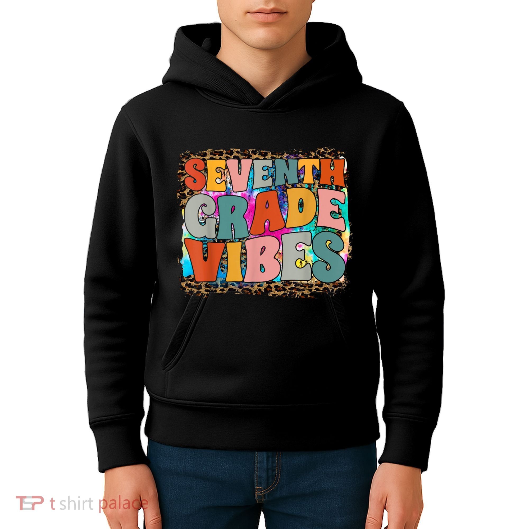 Seventh Grade Vibes 7th Grade Team Retro 1st Day Of School Kids Hoodie