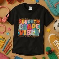 Seventh Grade Vibes 7th Grade Team Retro 1st Day Of School Kids T-Shirt thumb 3