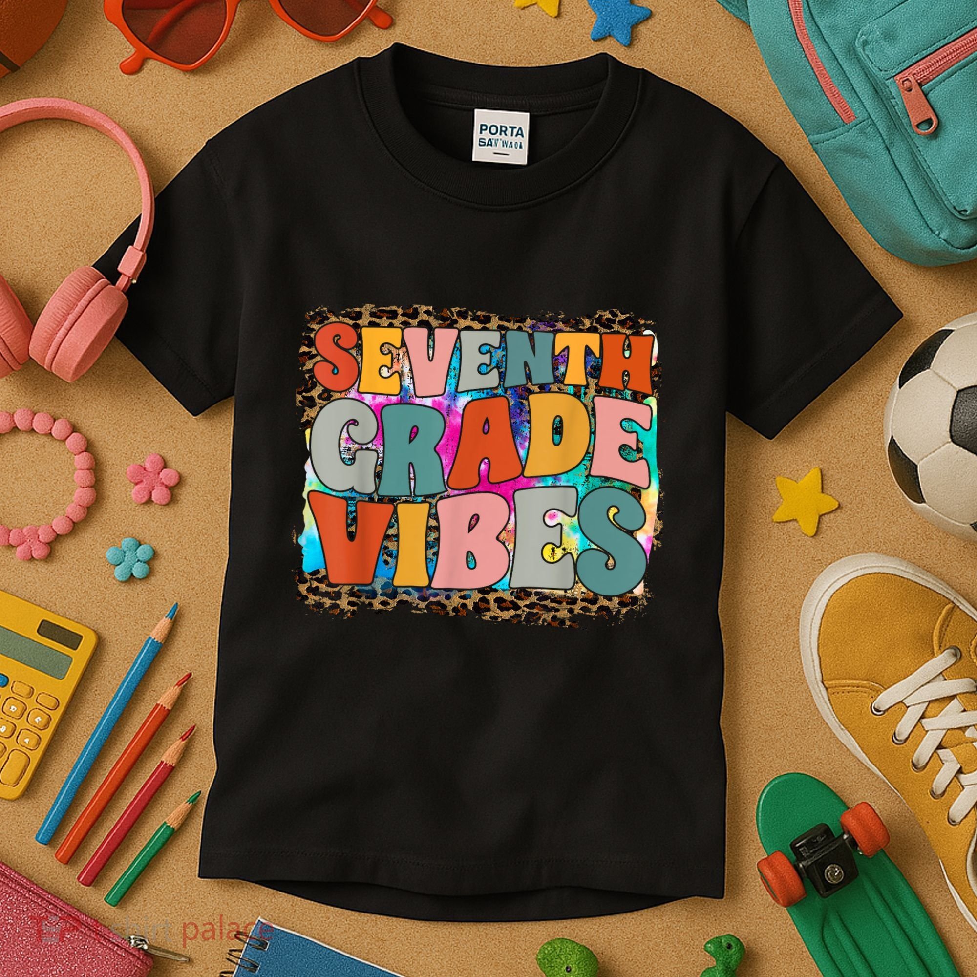 Seventh Grade Vibes 7th Grade Team Retro 1st Day Of School Kids T-Shirt