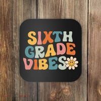 Sixth Grade Vibes 6th Grade Team Retro 1st Day Of School Coaster thumb 0