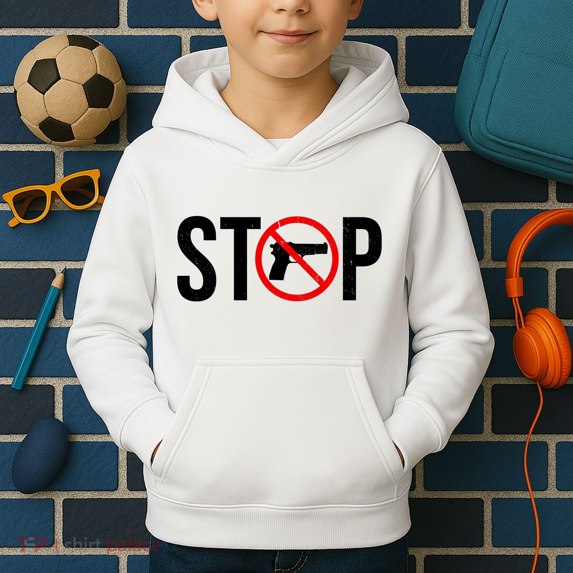 Stop Gun Violence Anti Guns Kids Hoodie