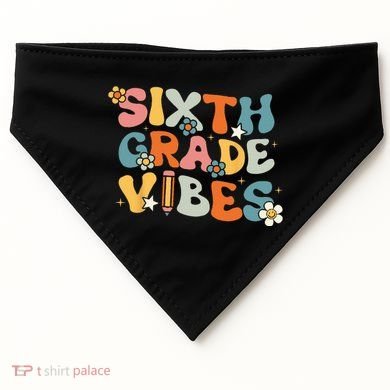 Sixth Grade Vibes Back To School Retro 6th Grade Teachers USA-Made Doggie Bandana