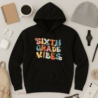 Sixth Grade Vibes Back To School Retro 6th Grade Teachers Hoodie thumb 3