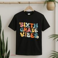 Sixth Grade Vibes Back To School Retro 6th Grade Teachers T-Shirt thumb 2