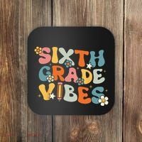 Sixth Grade Vibes Back To School Retro 6th Grade Teachers Coaster thumb 0