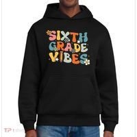 Sixth Grade Vibes Back To School Retro 6th Grade Teachers District V.I.T. Heavyweight Hoodie thumb 0