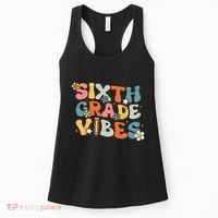 Sixth Grade Vibes Back To School Retro 6th Grade Teachers Women's Tank Top thumb 0