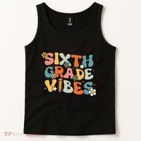 Sixth Grade Vibes Back To School Retro 6th Grade Teachers Tank Top thumb 2