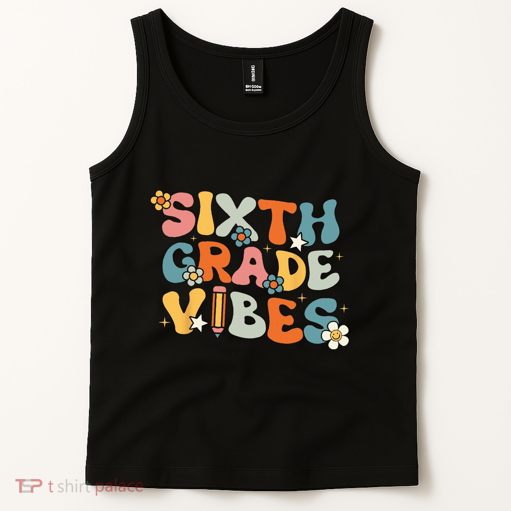 Sixth Grade Vibes Back To School Retro 6th Grade Teachers Tank Top
