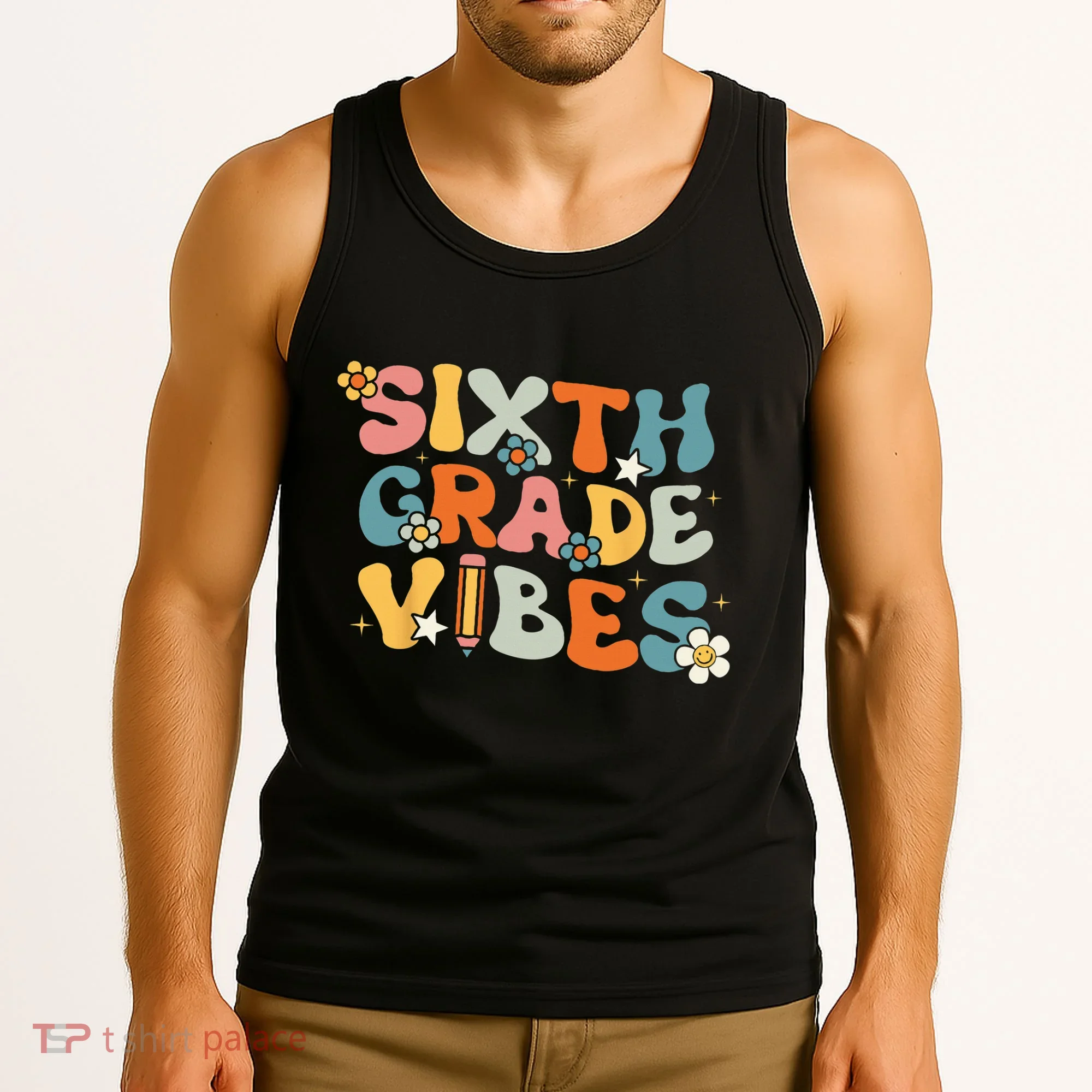 Sixth Grade Vibes Back To School Retro 6th Grade Teachers Tank Top