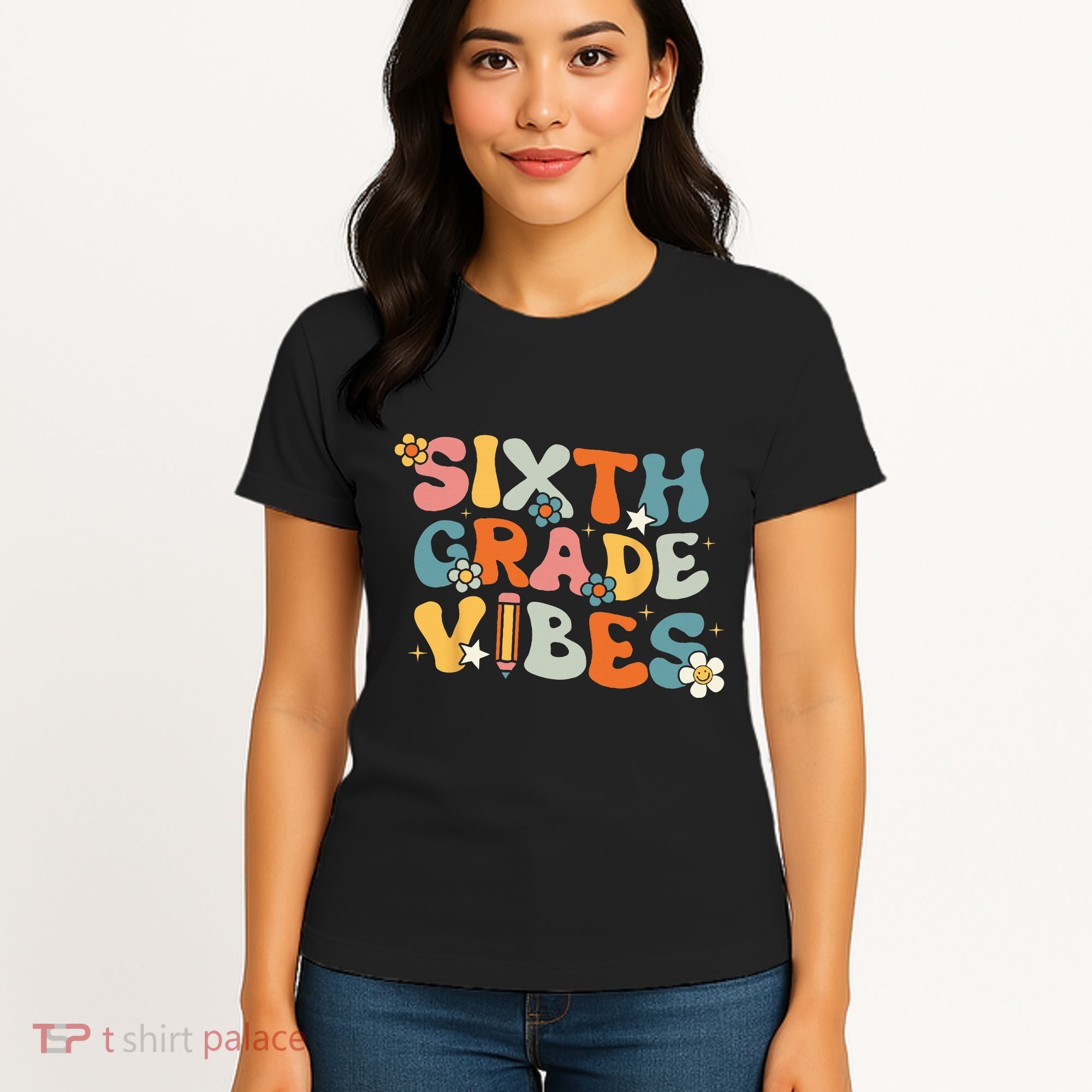 Sixth Grade Vibes Back To School Retro 6th Grade Teachers Women's T-Shirt