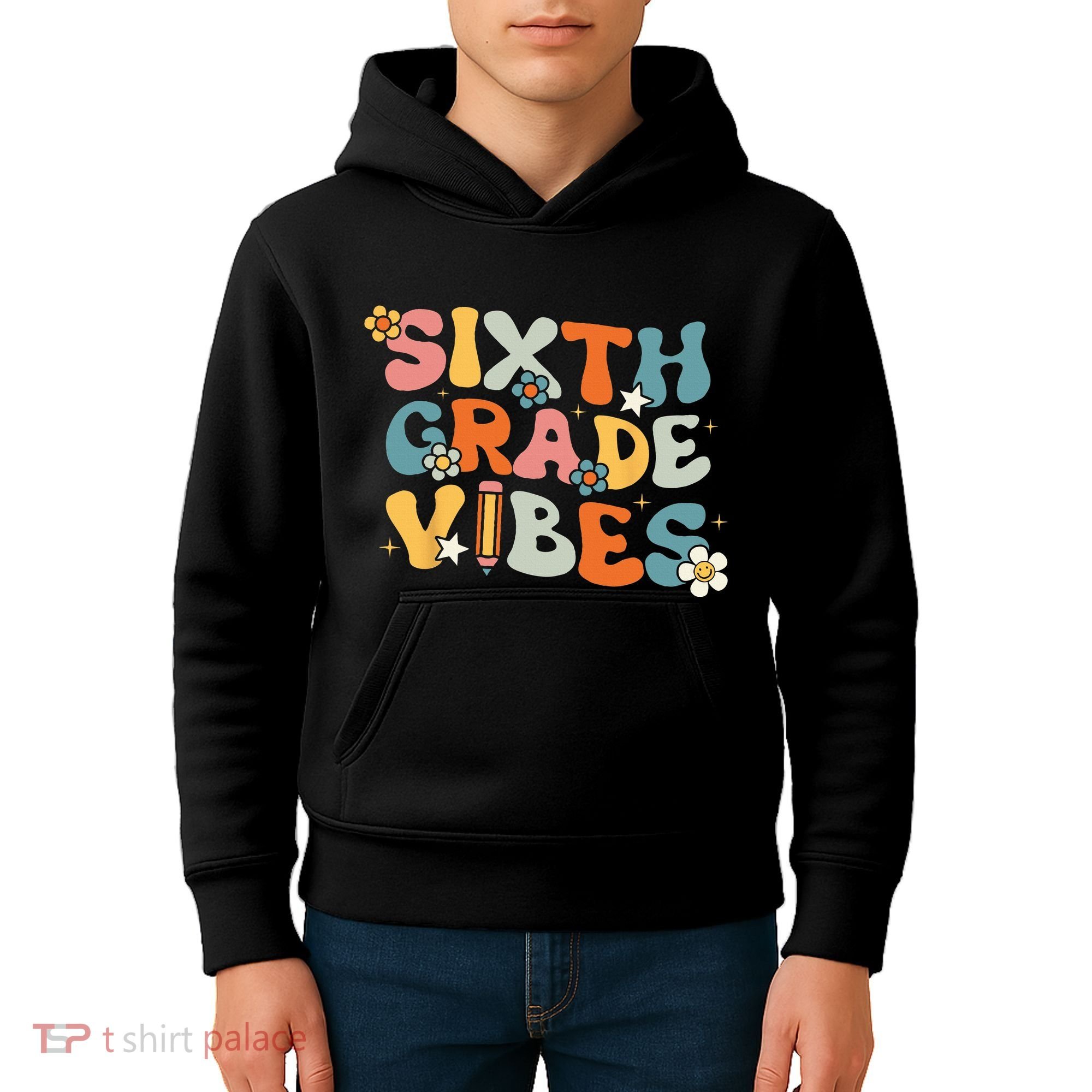 Sixth Grade Vibes Back To School Retro 6th Grade Teachers Kids Hoodie