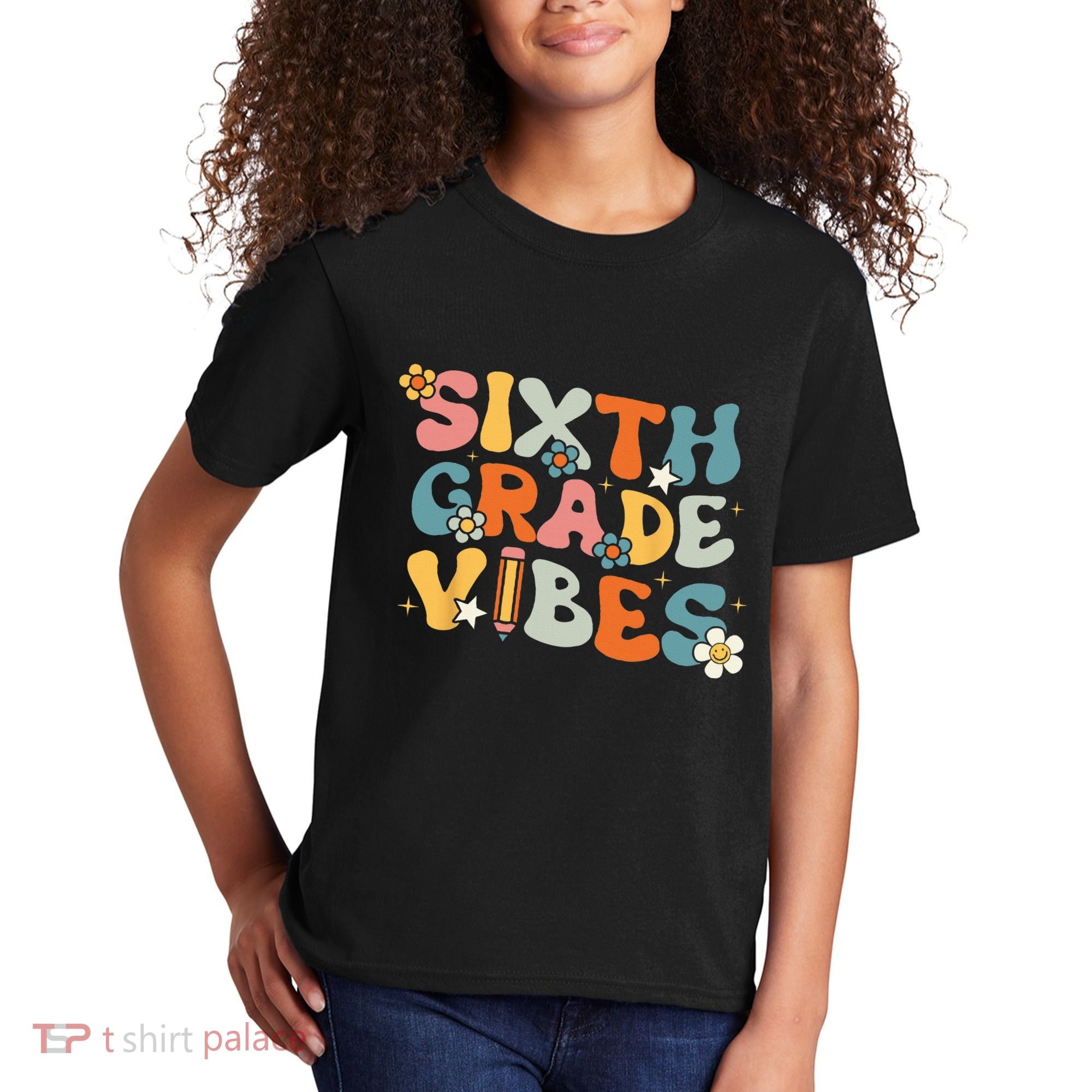 Sixth Grade Vibes Back To School Retro 6th Grade Teachers Kids T-Shirt