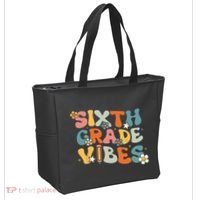 Sixth Grade Vibes Back To School Retro 6th Grade Teachers Tote Bag thumb 2