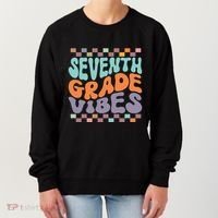 Seventh Grade Vibes Retro Groovy 7th Grade Back To School Gift Women's Sweatshirt thumb 0
