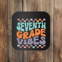 Seventh Grade Vibes Retro Groovy 7th Grade Back To School Gift Coaster thumb 0