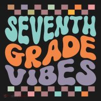Seventh Grade Vibes Retro Groovy 7th Grade Back To School Gift Coaster thumb 2