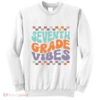 Seventh Grade Vibes Retro Groovy 7th Grade Back To School Gift Sweatshirt thumb 0