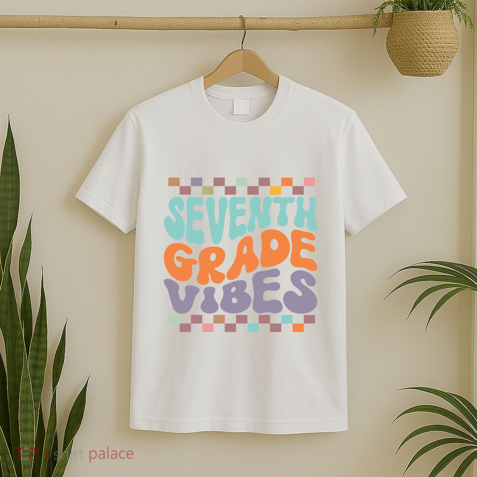 Seventh Grade Vibes Retro Groovy 7th Grade Back To School Gift T-Shirt