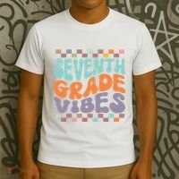 Seventh Grade Vibes Retro Groovy 7th Grade Back To School Gift T-Shirt thumb 3