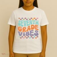Seventh Grade Vibes Retro Groovy 7th Grade Back To School Gift T-Shirt thumb 4