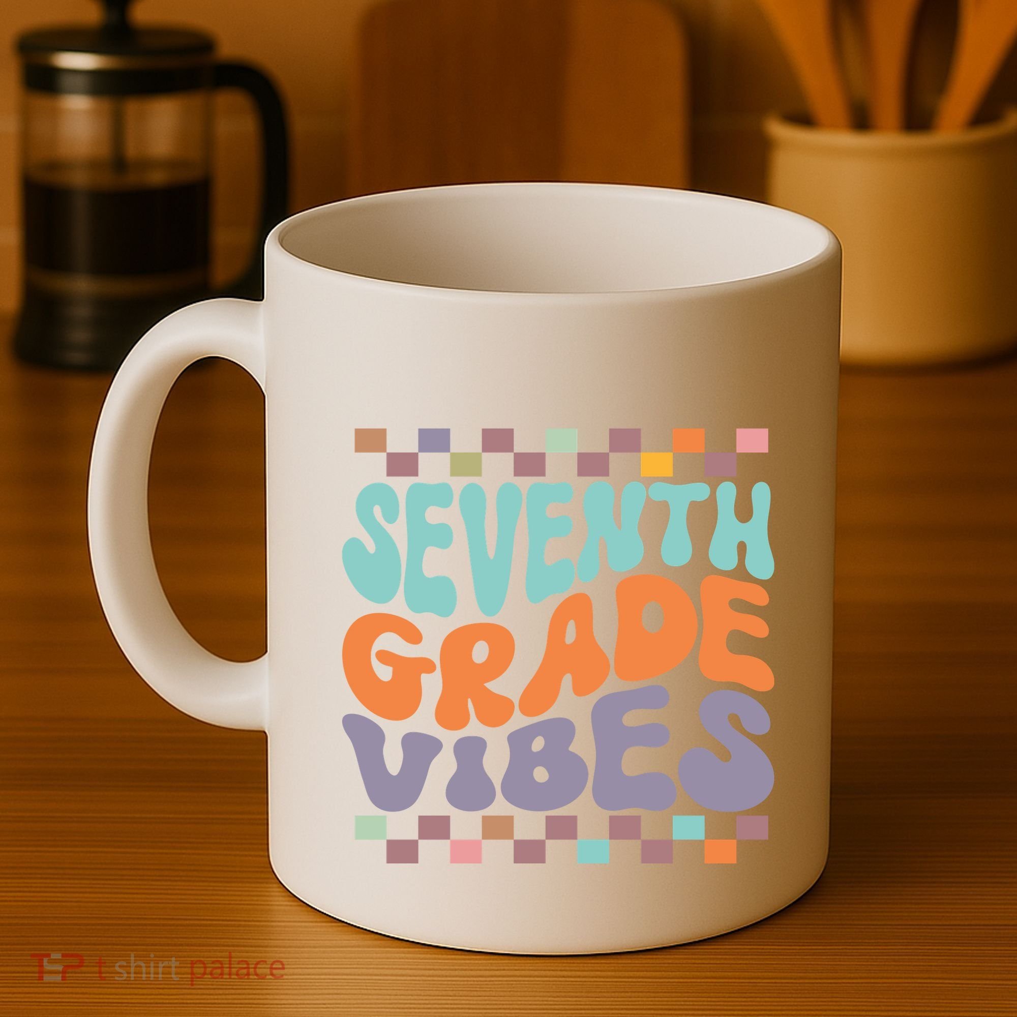 Seventh Grade Vibes Retro Groovy 7th Grade Back To School Gift Coffee Mug
