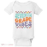 Seventh Grade Vibes Retro Groovy 7th Grade Back To School Gift Baby Bodysuit thumb 0