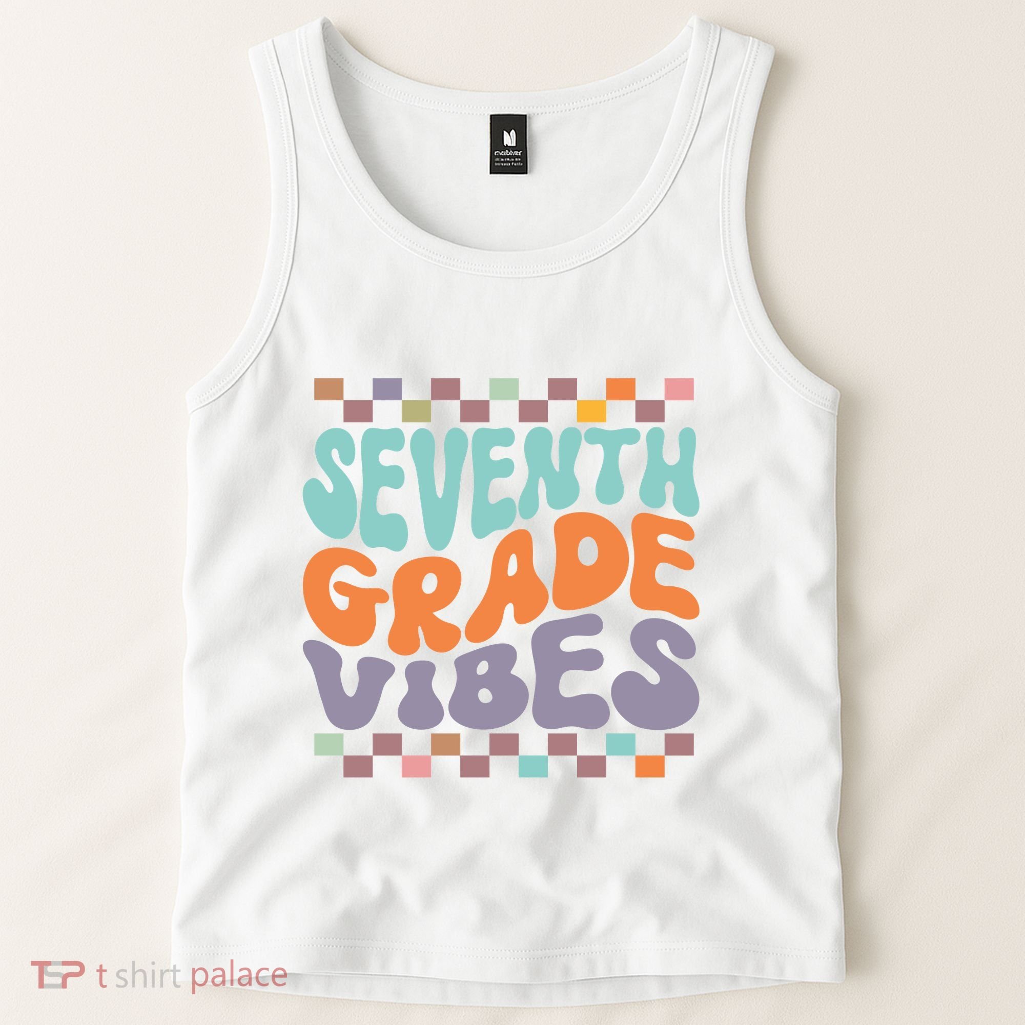 Seventh Grade Vibes Retro Groovy 7th Grade Back To School Gift Tank Top