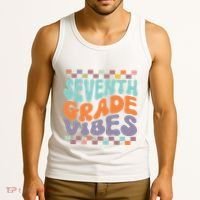Seventh Grade Vibes Retro Groovy 7th Grade Back To School Gift Tank Top thumb 3