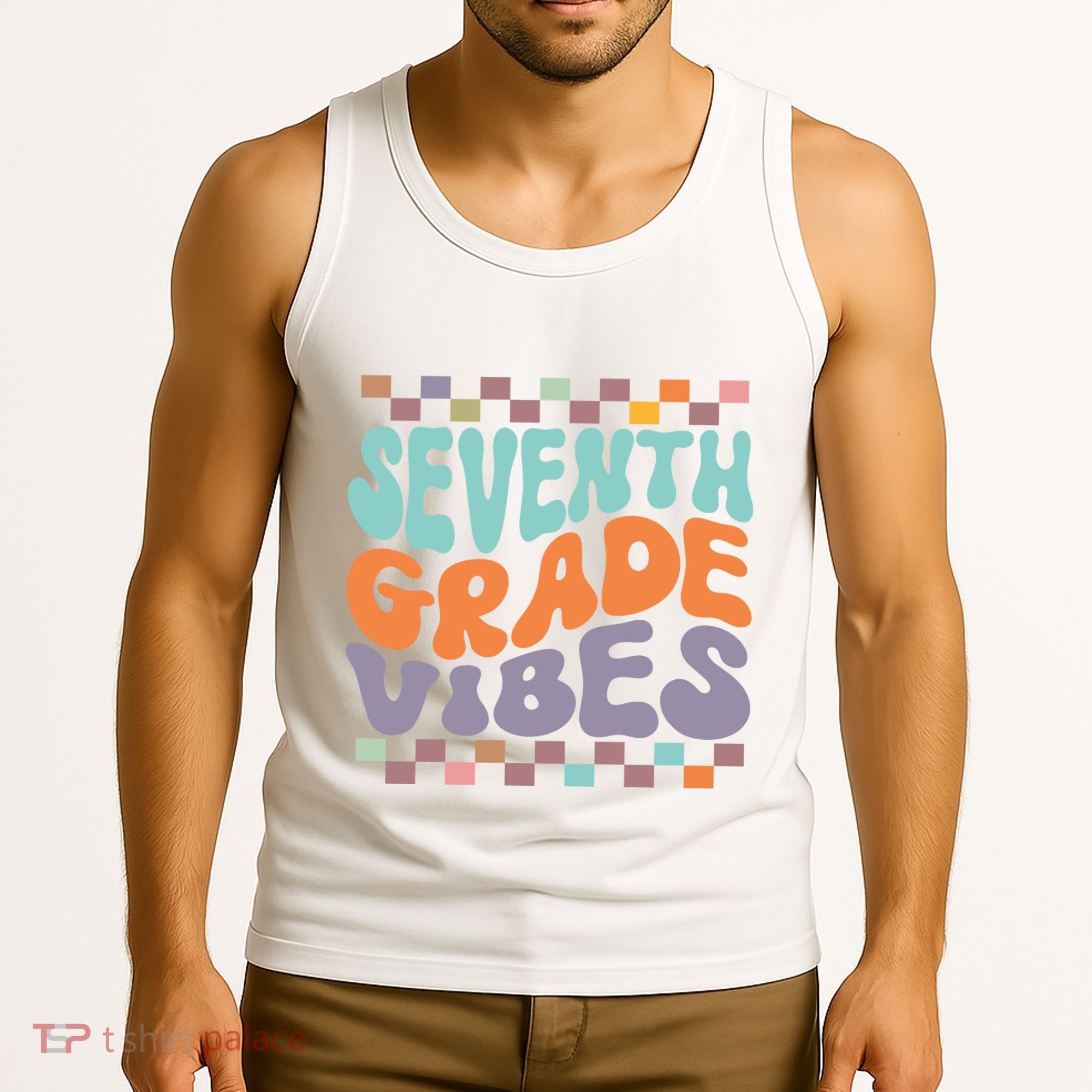 Seventh Grade Vibes Retro Groovy 7th Grade Back To School Gift Tank Top