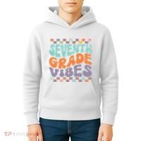 Seventh Grade Vibes Retro Groovy 7th Grade Back To School Gift Kids Hoodie thumb 4