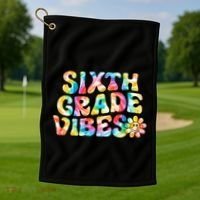 Sixth Grade Vibes 6th Grade Team Teachers Golf Towel thumb 1