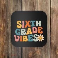 Sixth Grade Vibes 6th Grade Team Retro 1st Day Of School Coaster thumb 0