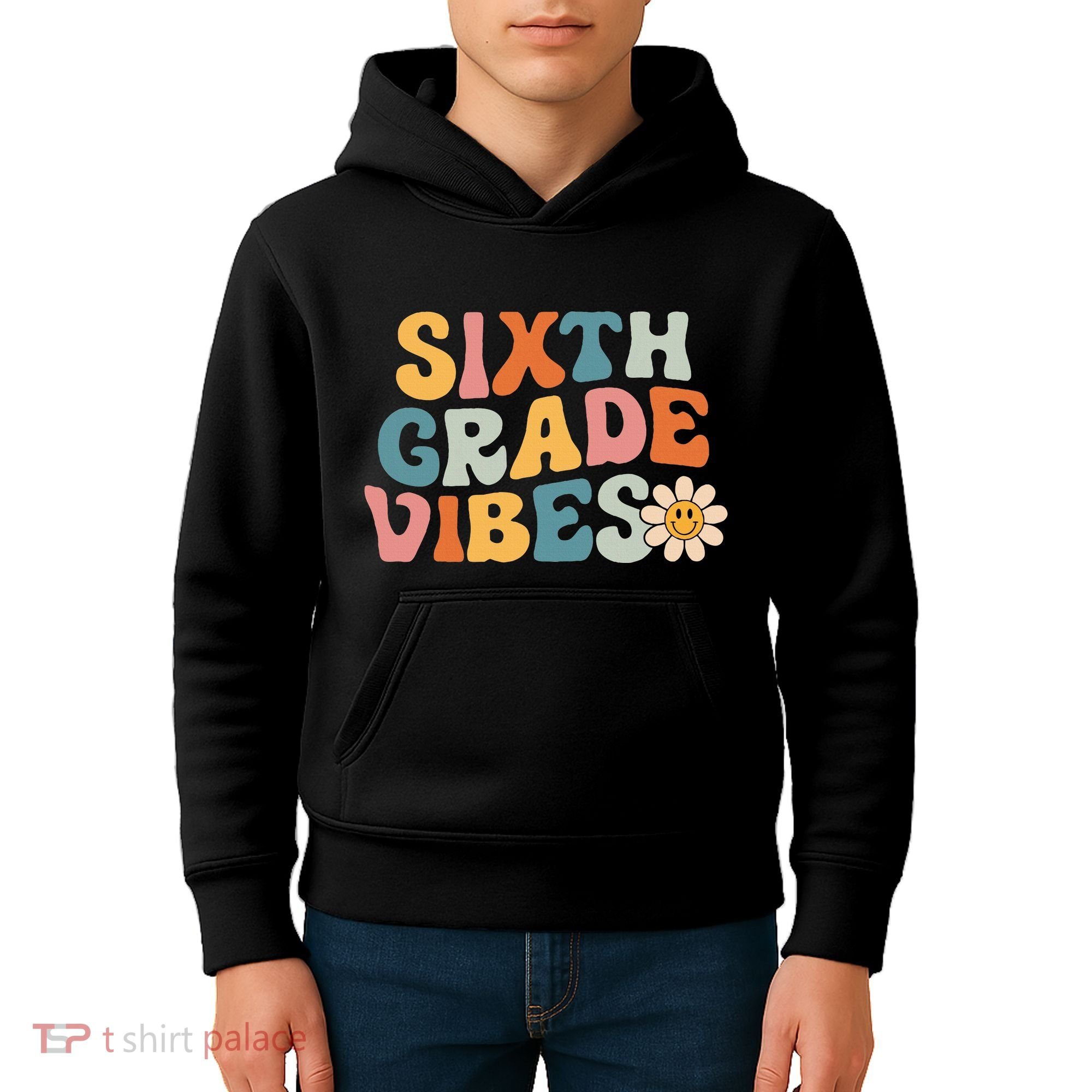 Sixth Grade Vibes 6th Grade Team Retro 1st Day Of School Kids Hoodie