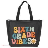 Sixth Grade Vibes 6th Grade Team Retro 1st Day Of School Tote Bag thumb 0