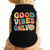 Summer Good Vibes Only Groovy Retro Beach Hawaii Vacation Doggie Tank thumb 0