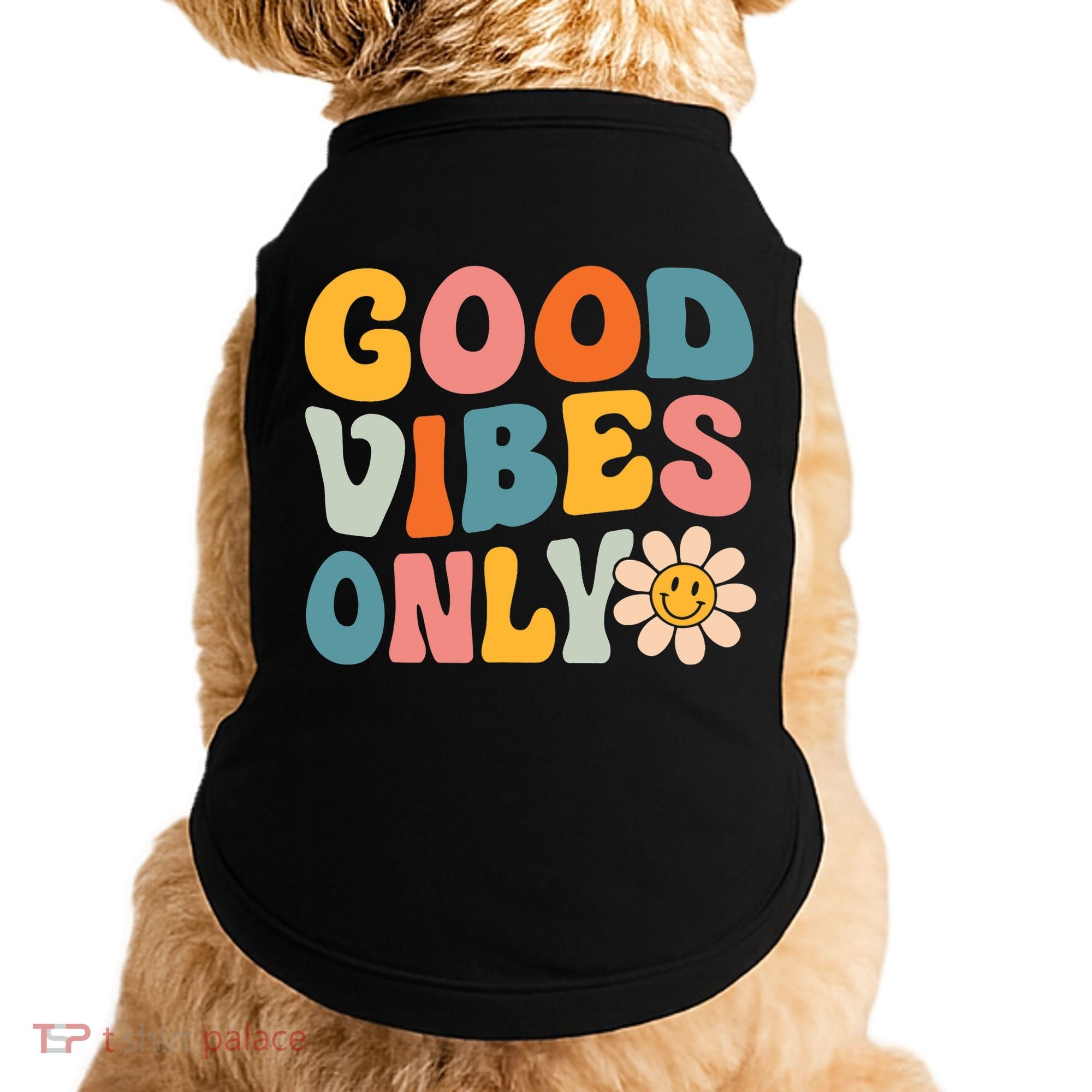 Summer Good Vibes Only Groovy Retro Beach Hawaii Vacation Doggie Tank