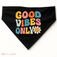 Summer Good Vibes Only Groovy Retro Beach Hawaii Vacation USA-Made Doggie Bandana thumb 0