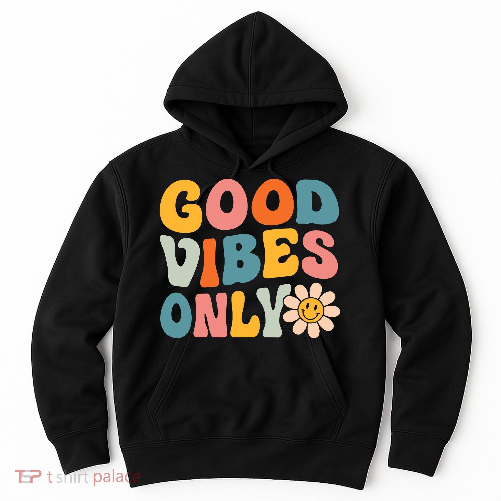 Summer Good Vibes Only Groovy Retro Beach Hawaii Vacation Hoodie