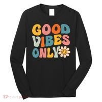Summer Good Vibes Only Groovy Retro Beach Hawaii Vacation Long Sleeve Shirt thumb 0