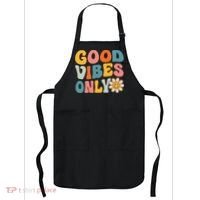 Summer Good Vibes Only Groovy Retro Beach Hawaii Vacation Apron thumb 0