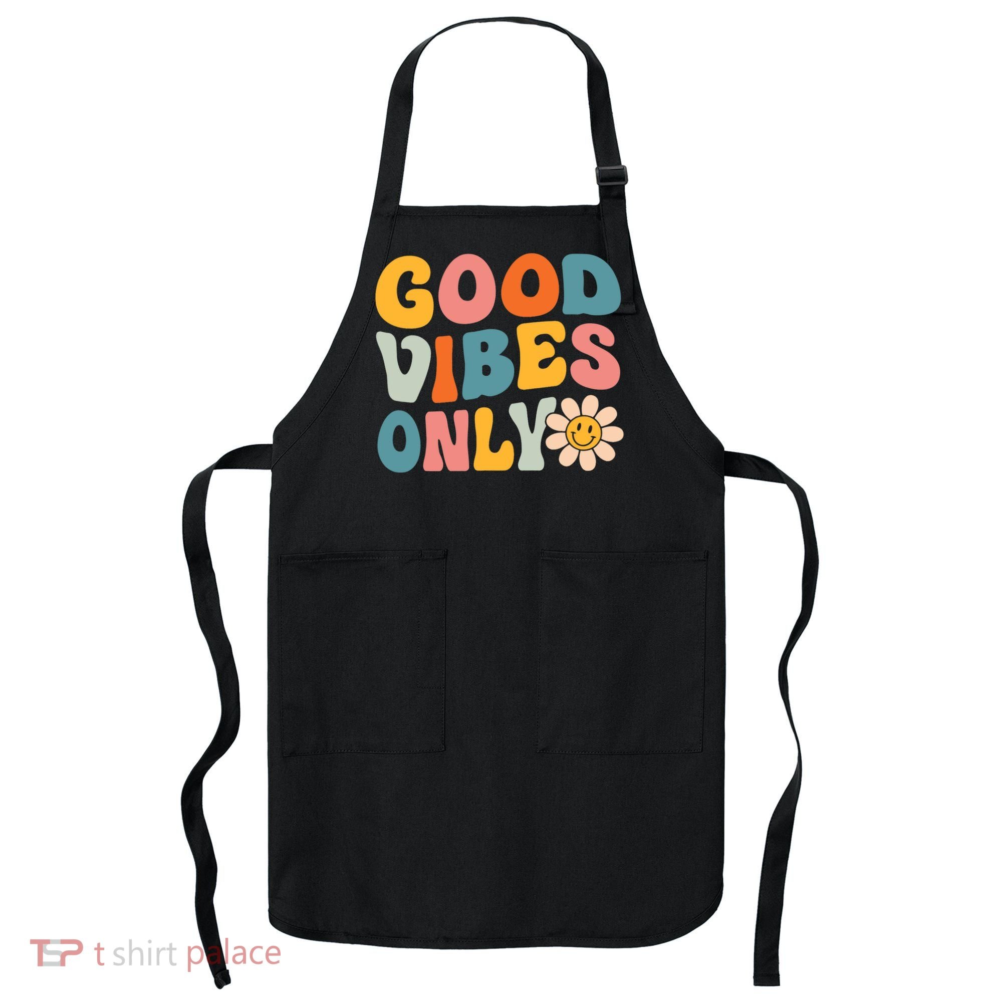 Summer Good Vibes Only Groovy Retro Beach Hawaii Vacation Apron