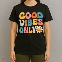 Summer Good Vibes Only Groovy Retro Beach Hawaii Vacation T-Shirt thumb 4