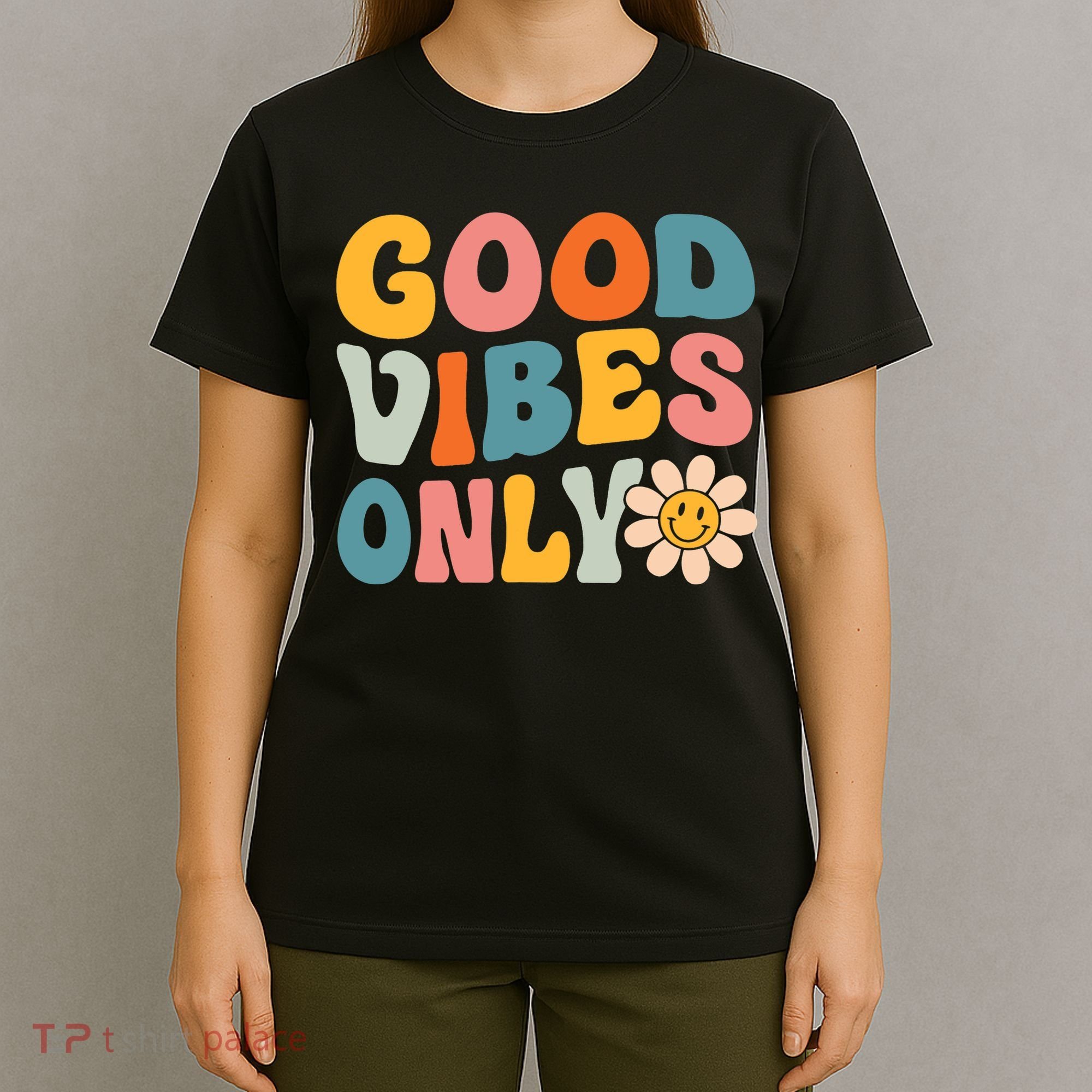 Summer Good Vibes Only Groovy Retro Beach Hawaii Vacation T-Shirt